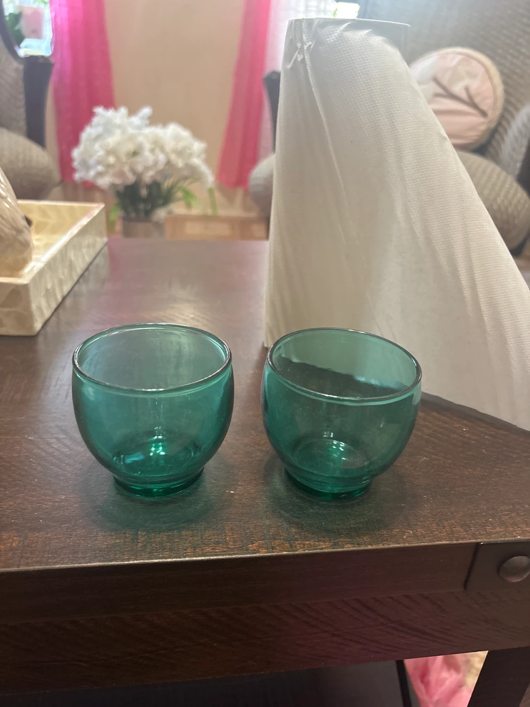 ⚽ Teal Glass Shot Glasses - Set of 2