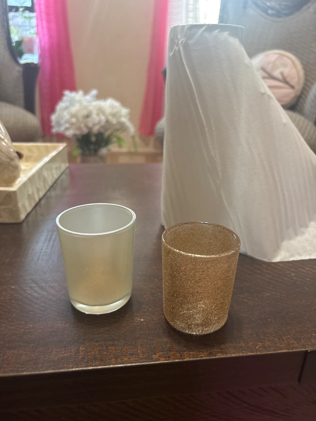 ⚽ Set of 2 Glitter Votive Candle Holders