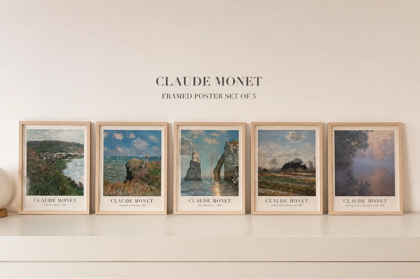 Claude Monet Framed Art Print Set with frame