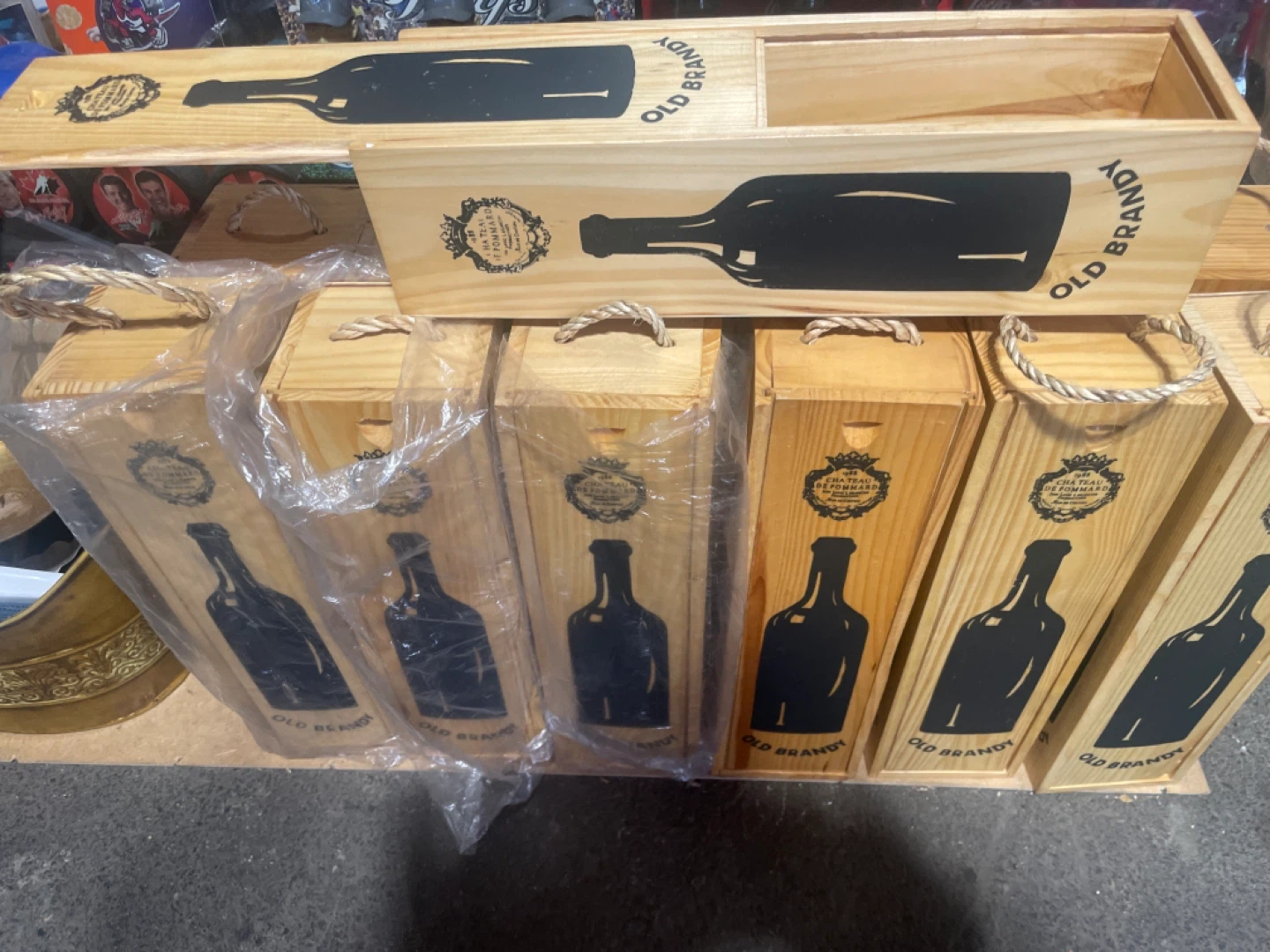 13 wooden Brandy boxes