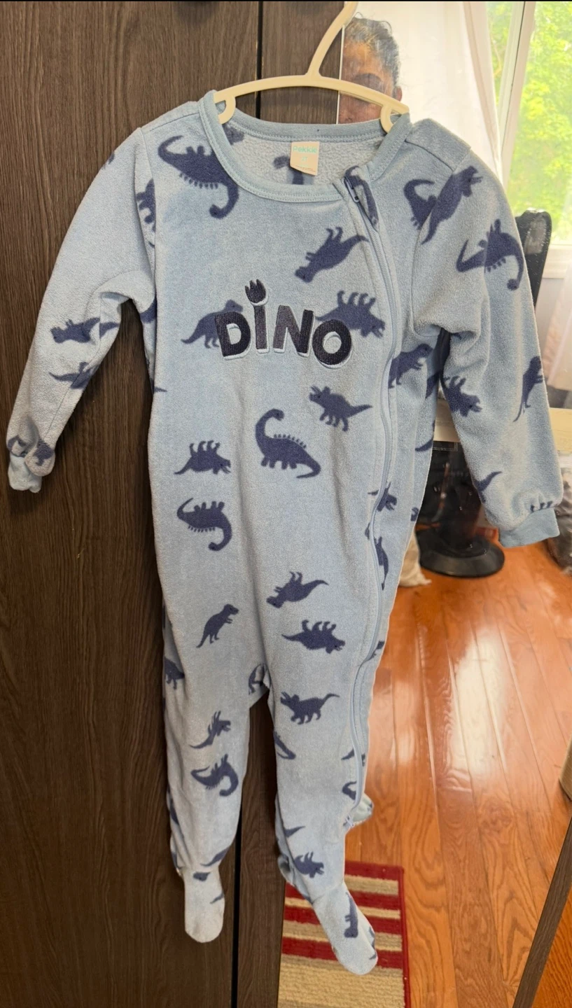 Pekkle Dino Fleece Sleepsuit - Size 2T