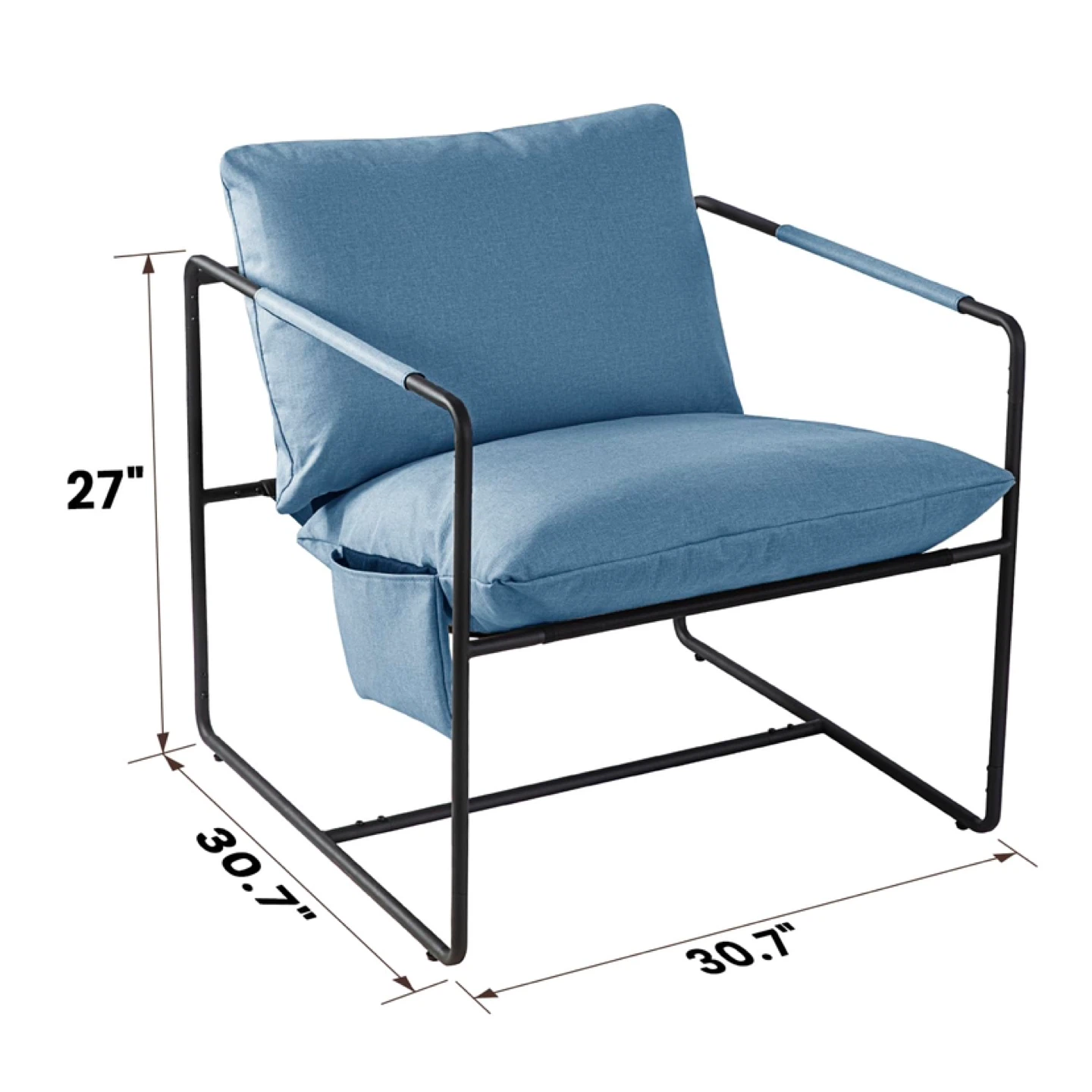 Modern Accent Chair Simple Metal Framed Armchair - photo 2
