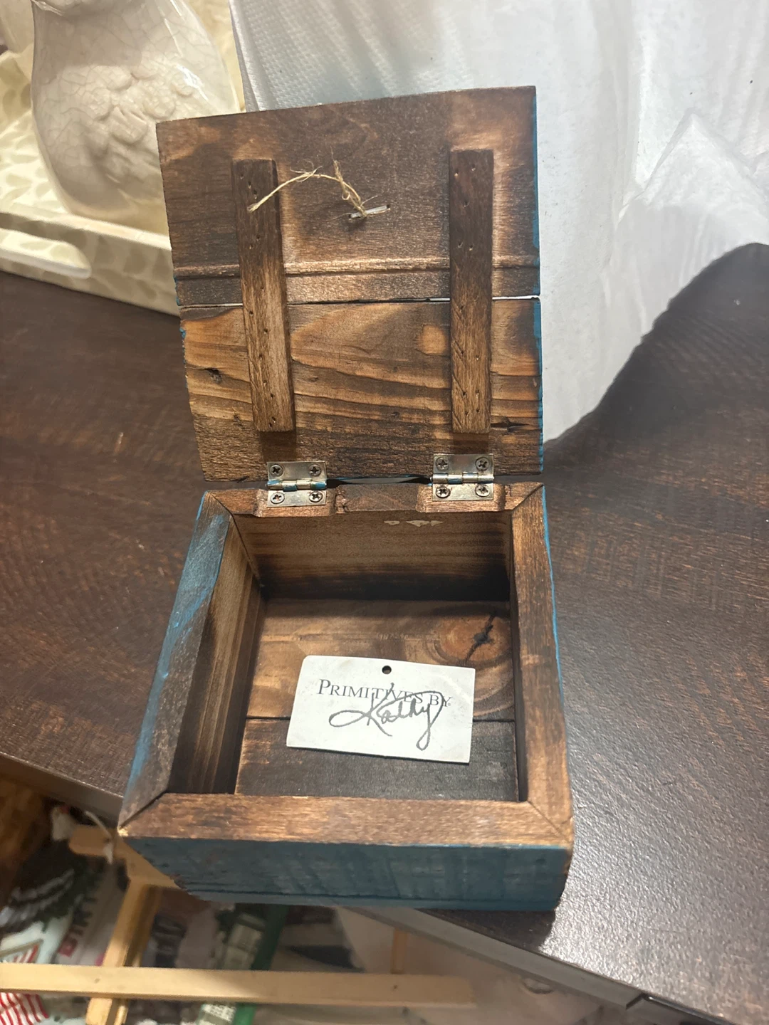 ⚽ Primitive "Beach Stay" Wooden Keepsake Box - photo 2