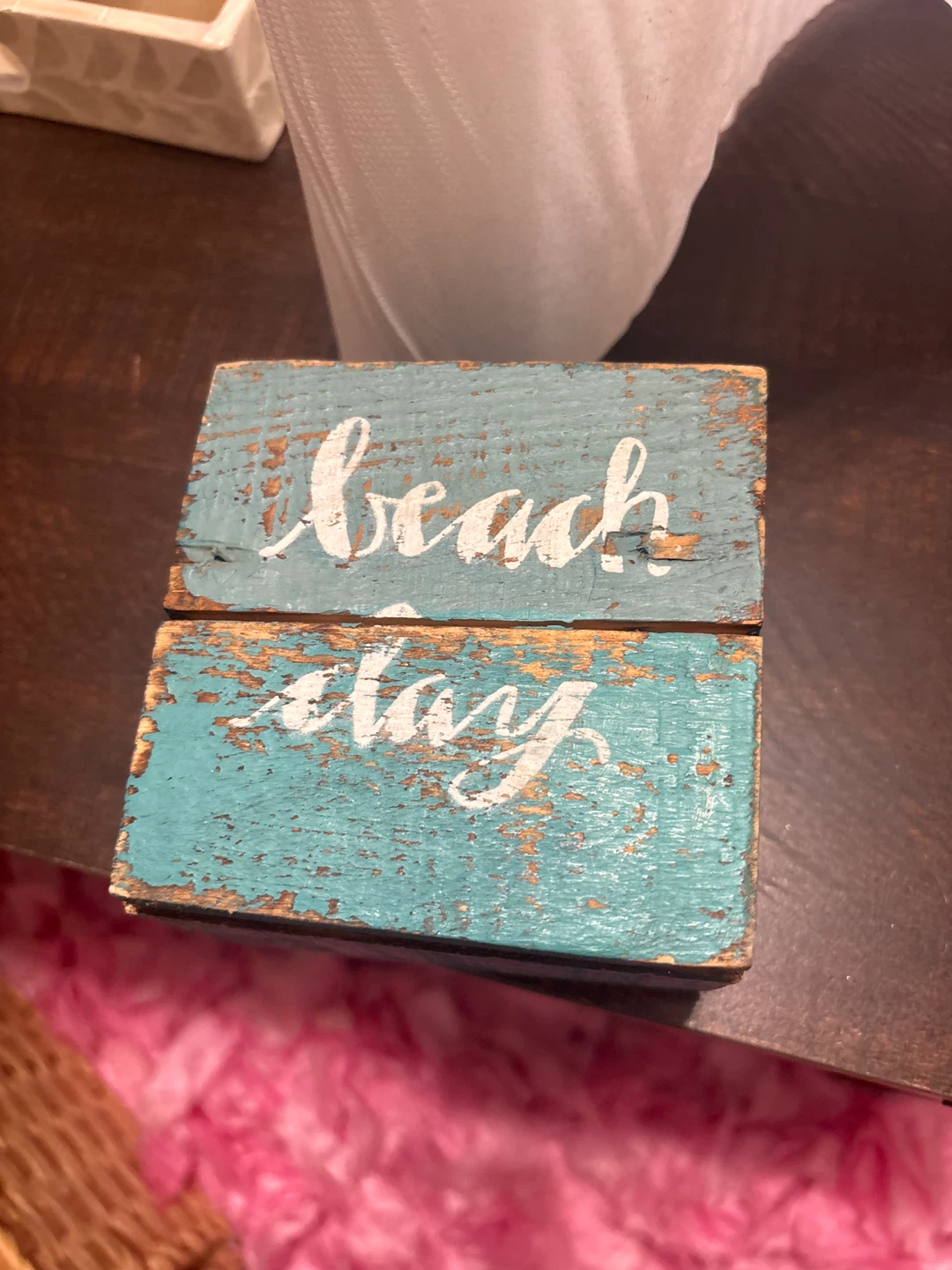 ⚽ Primitive "Beach Stay" Wooden Keepsake Box - photo 3