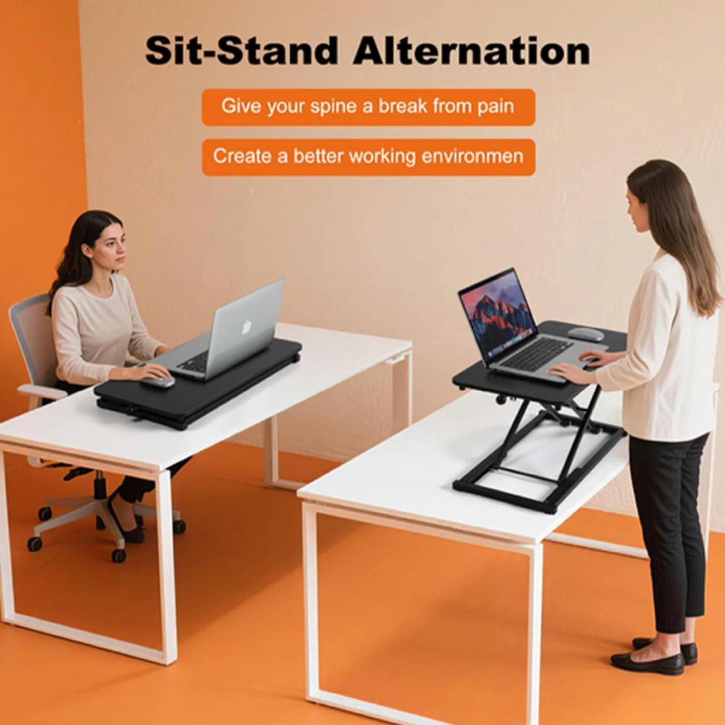 Standing Desk Converter Height Adjustable,Keyboard Riser - photo 3