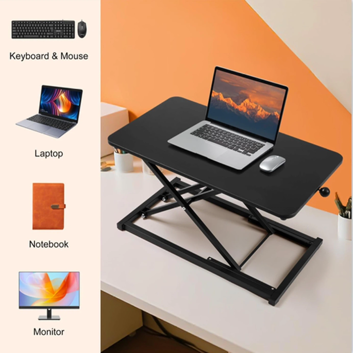 Standing Desk Converter Height Adjustable,Keyboard Riser - photo 4