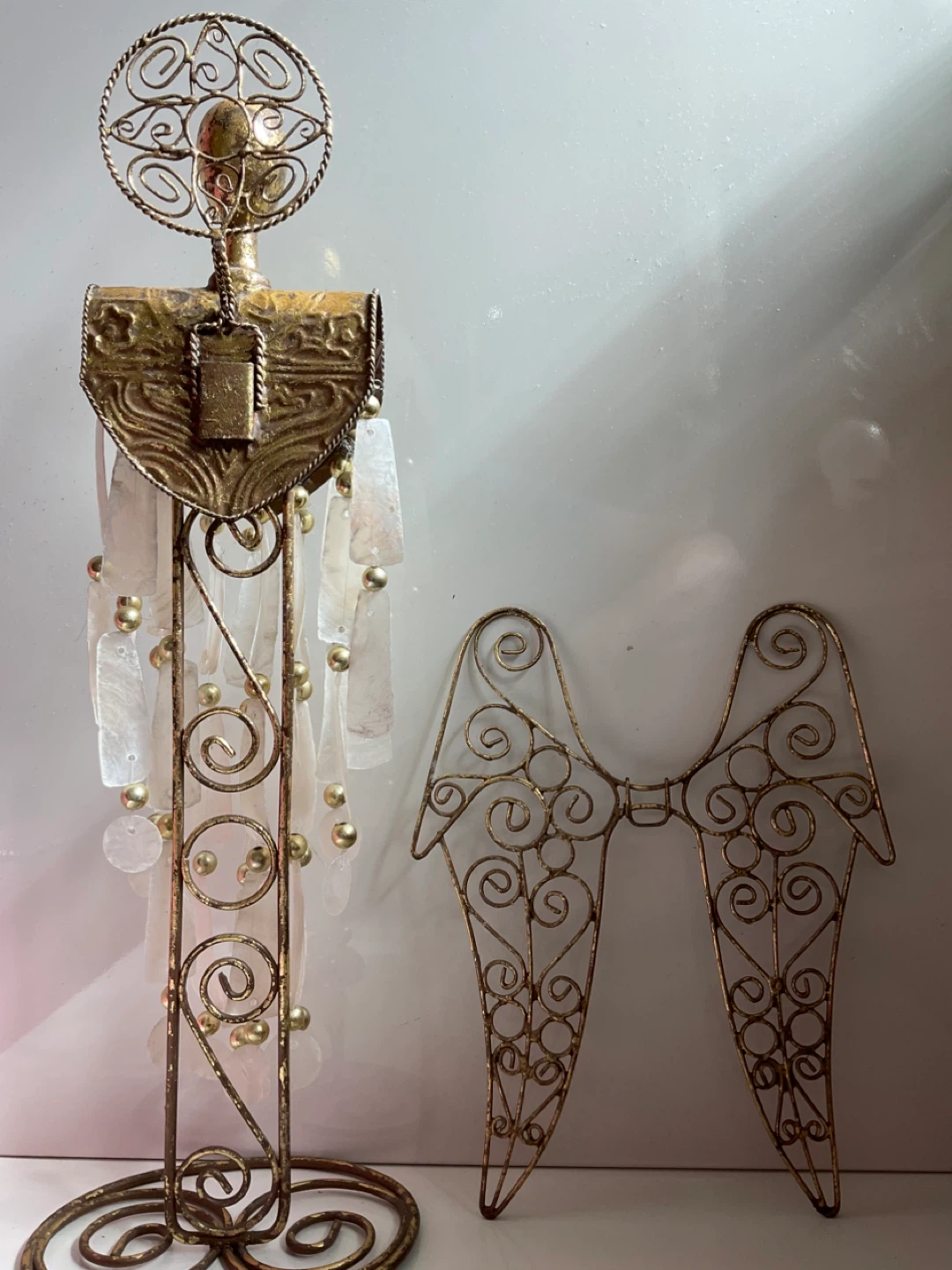 Vintage Metal Angel Figurine with Shell Accents - mid 1970’s - photo 4