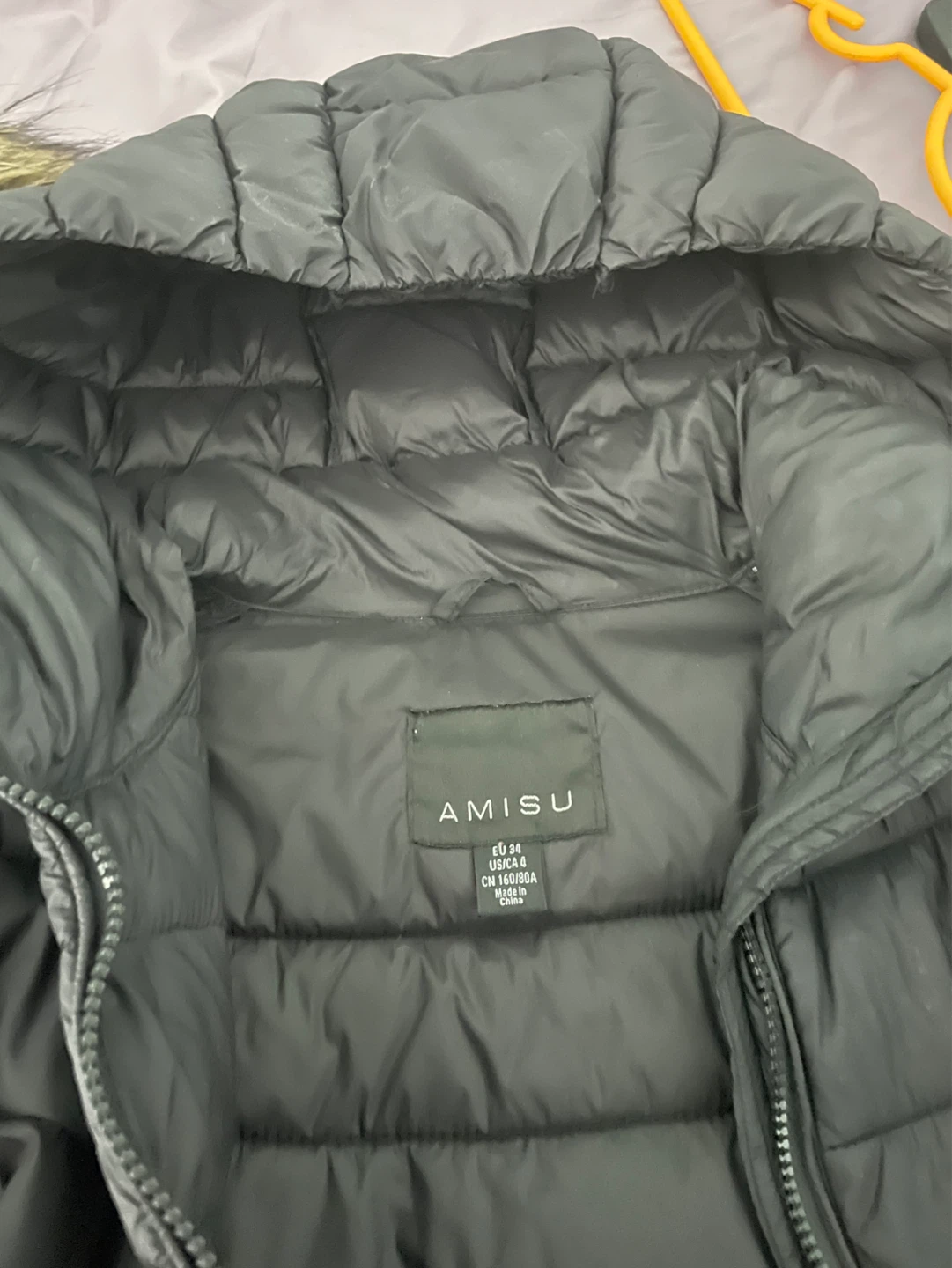 AMISU Black Puffer Coat - photo 3