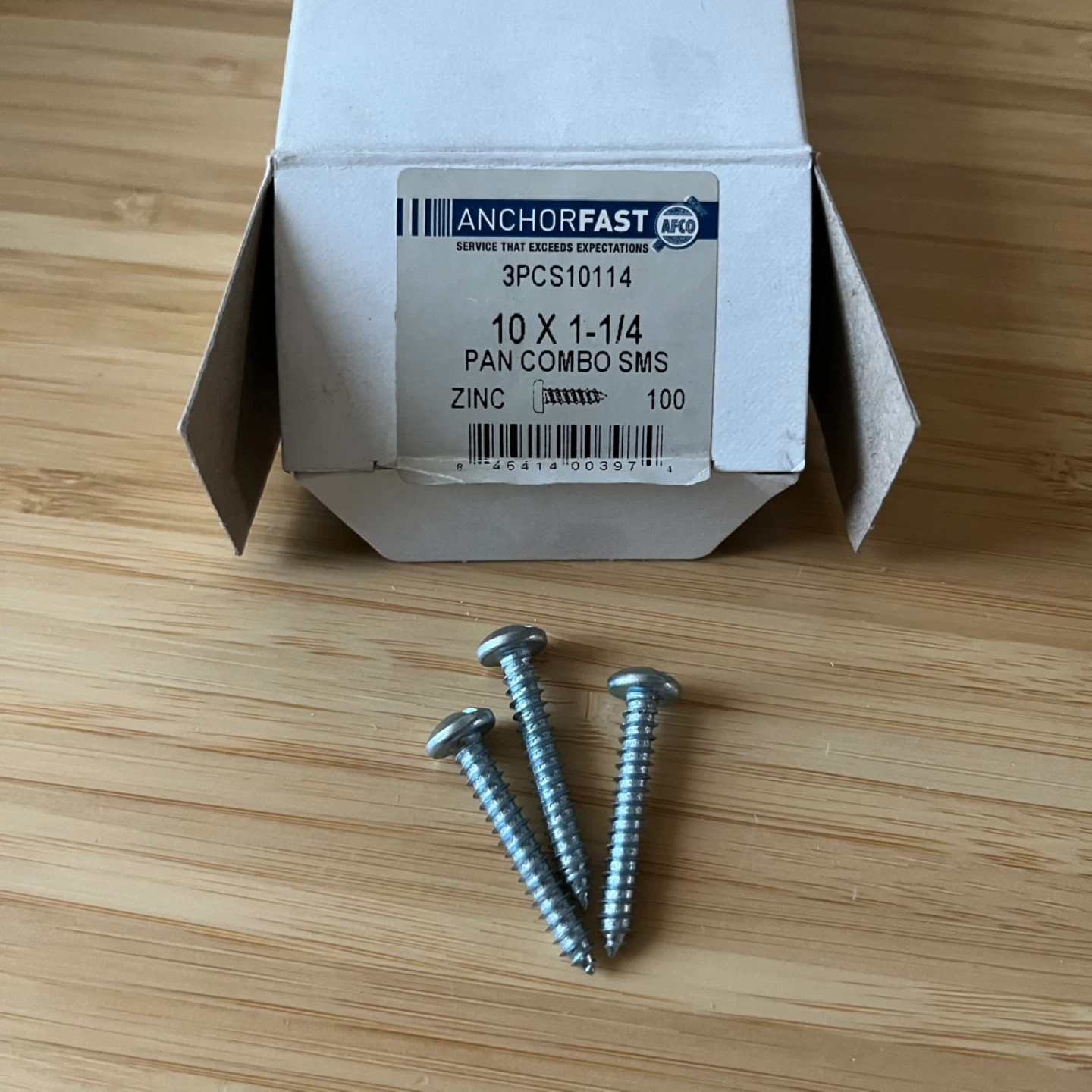 AnchorFast 10 X 1-1/4 Pan Combo Screws - 100 Count⚽️