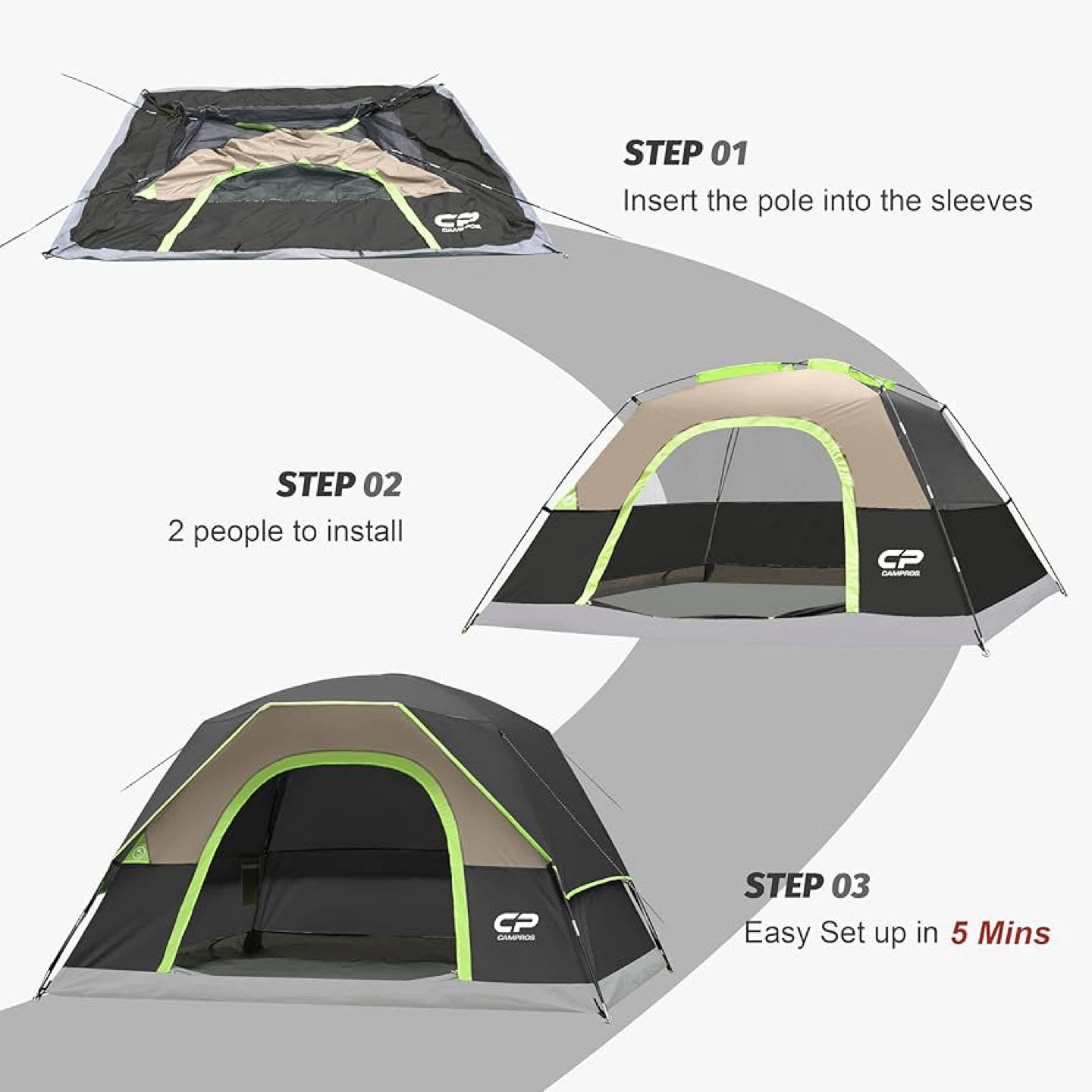 CAMPOS 2-4 Person Dome Tent⚽️ - photo 5