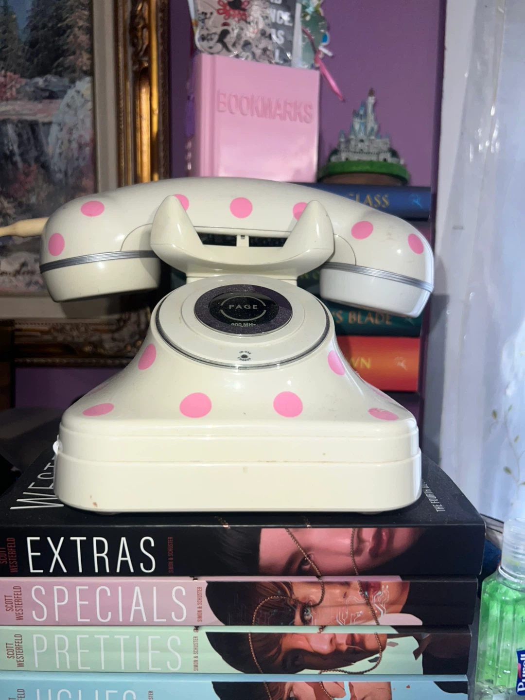 Retro Pink Polka Dot Cordless Phone ⚽ - photo 2