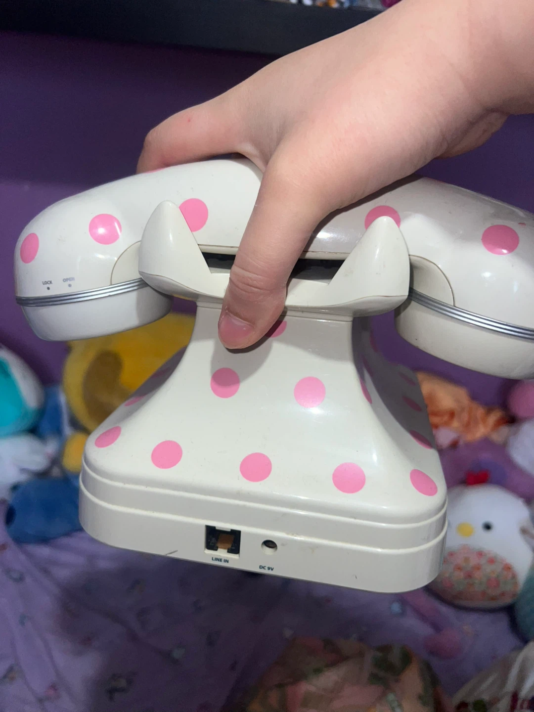 Retro Pink Polka Dot Cordless Phone ⚽ - photo 5