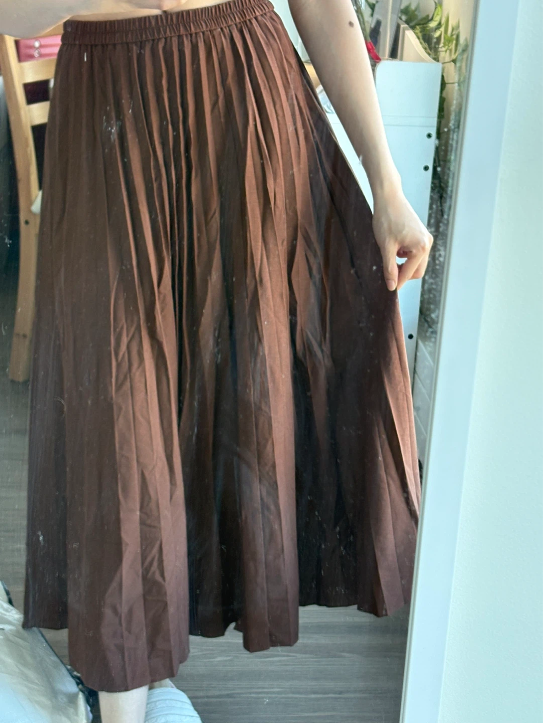 UNIQLO Pleated Skirt Brown XS