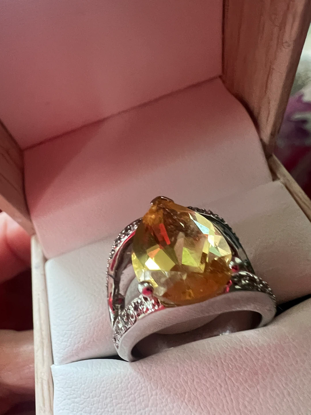 925 Pear Cut citrine  Ring - photo 3