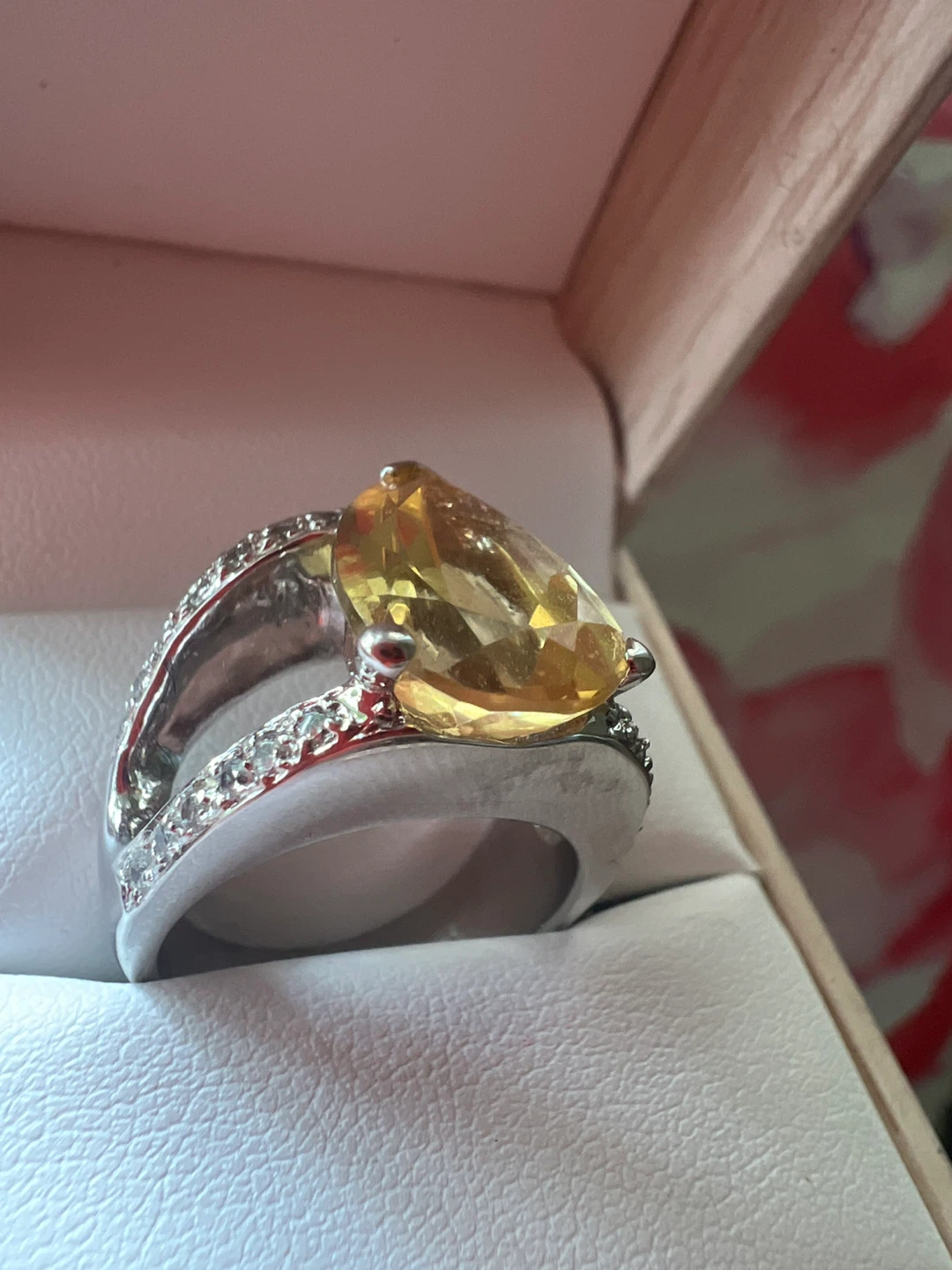 925 Pear Cut citrine  Ring - photo 2