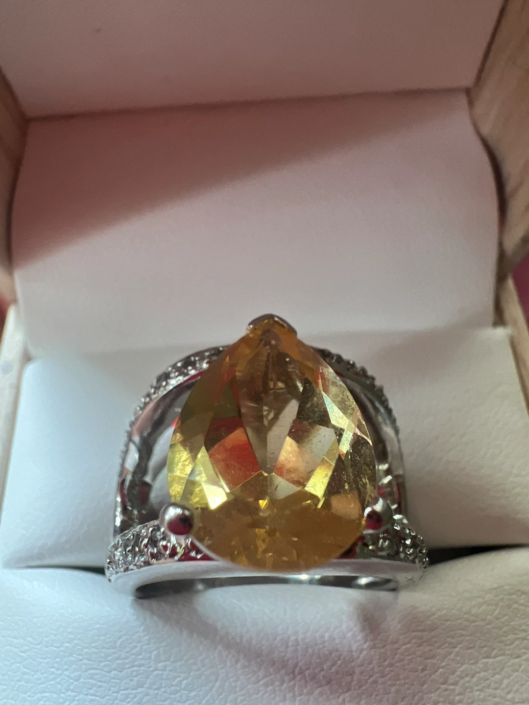 925 Pear Cut citrine  Ring - photo 5