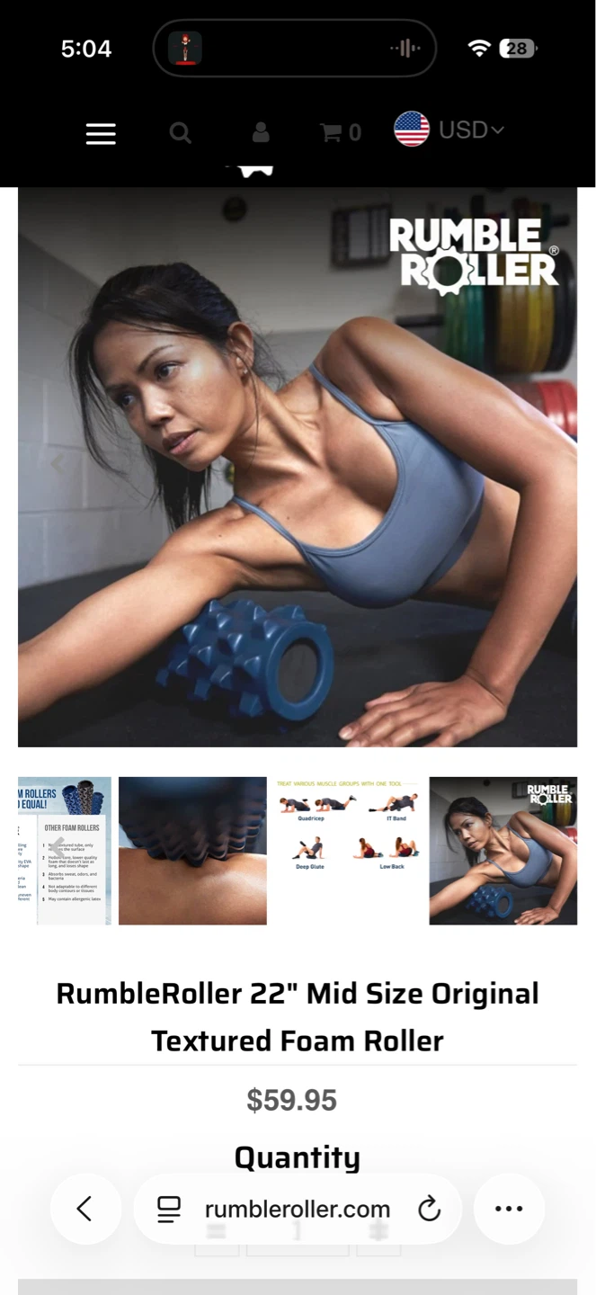 RumbleRoller 22" Mid Size Original Textured Foam Roller - photo 4