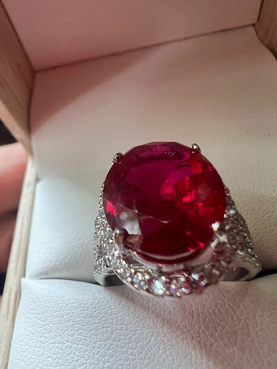 Sterling Silver "925" Ring with Red Stone