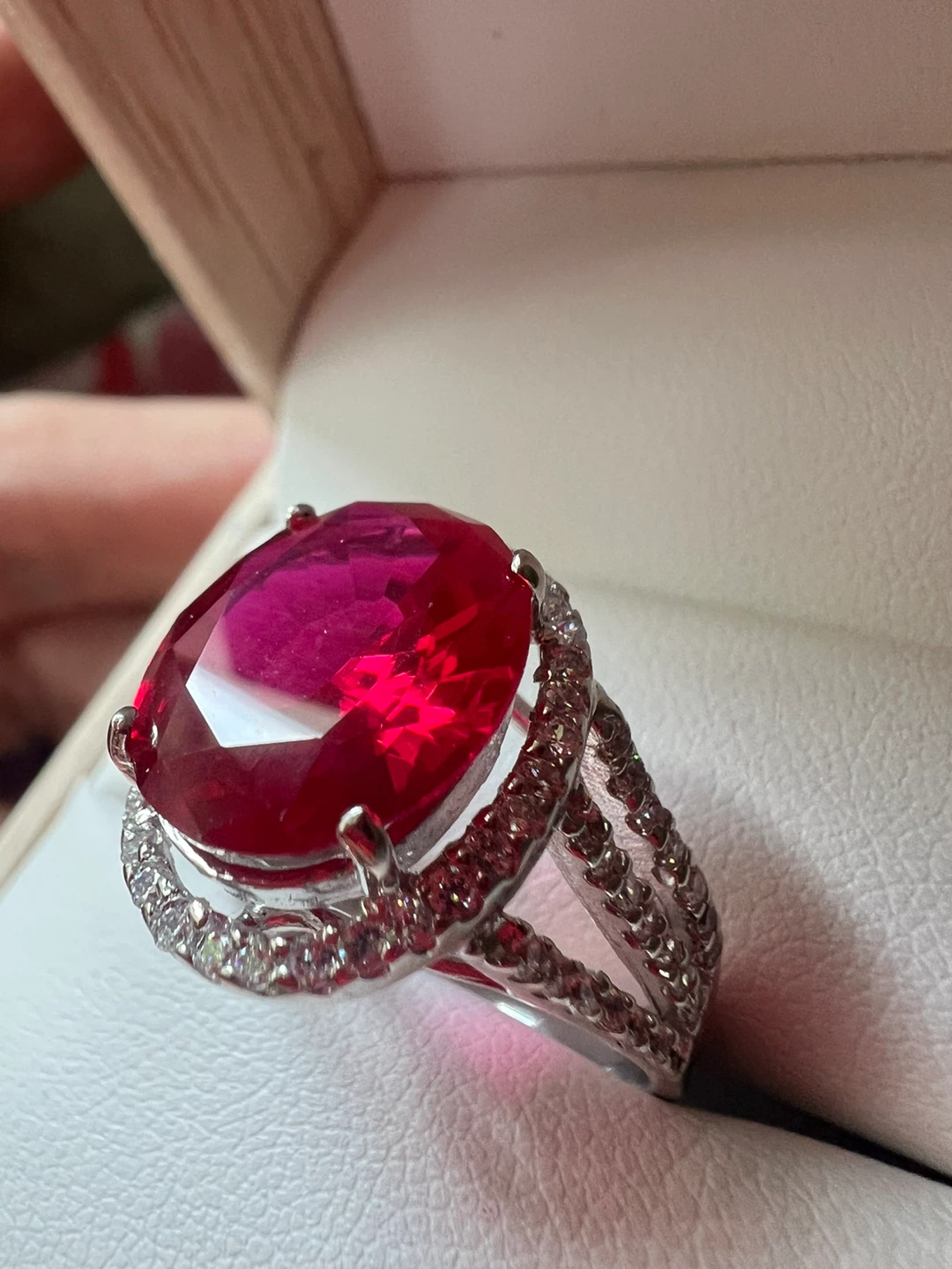 Sterling Silver "925" Ring with Red Stone - photo 2