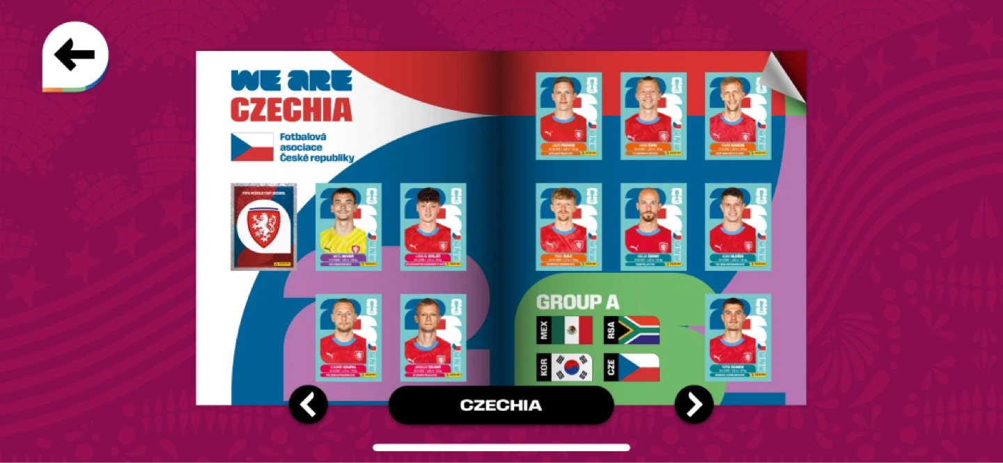 Panini FIFA World Cup Qatar 2022 Czechia Sticker Album Page