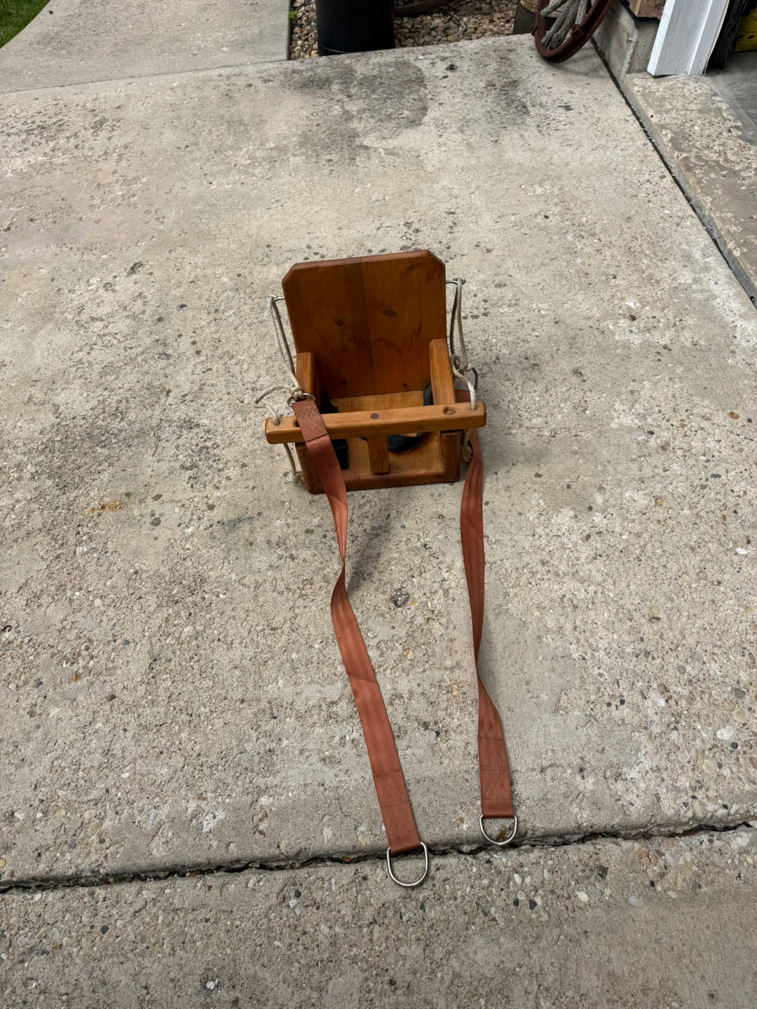 Vintage Wooden High Chair Swing