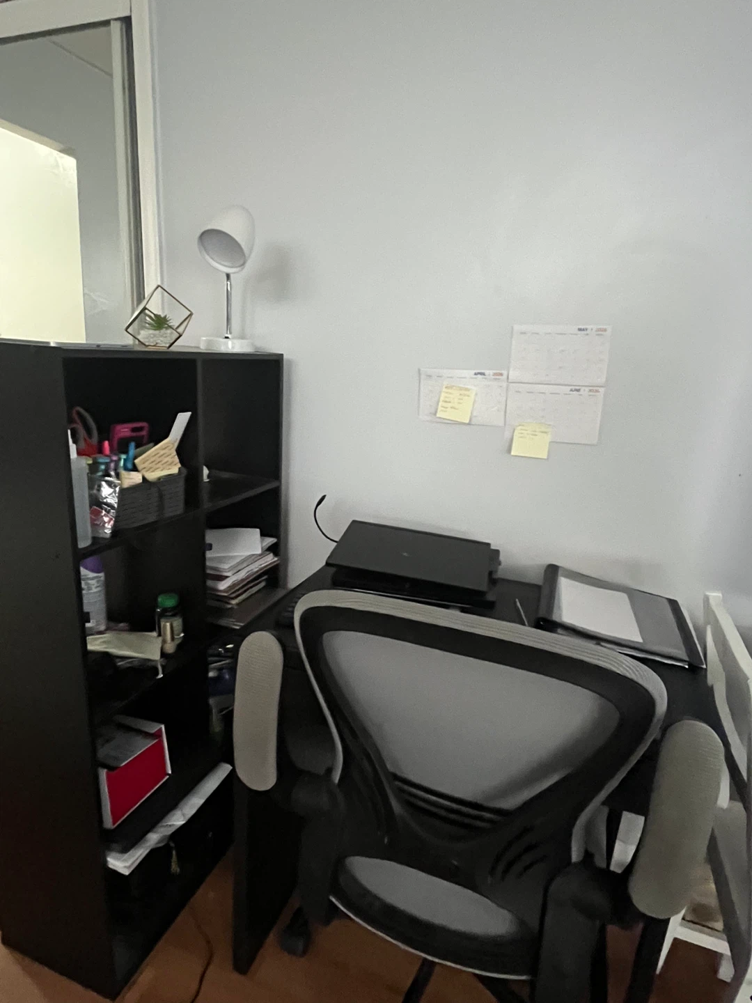 Desk+ chair + stand + lamp