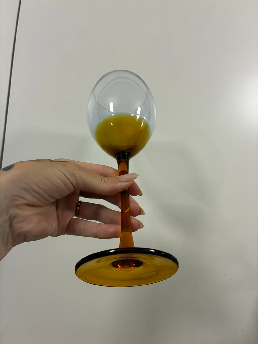 Set of 6 Amber and Grey Wine Glasses - photo 2