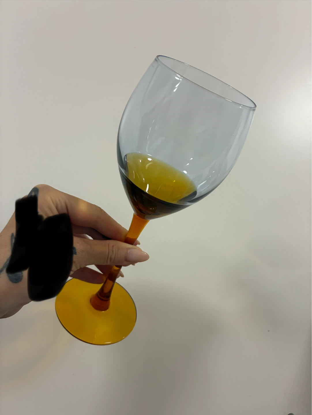 Set of 6 Amber and Grey Wine Glasses