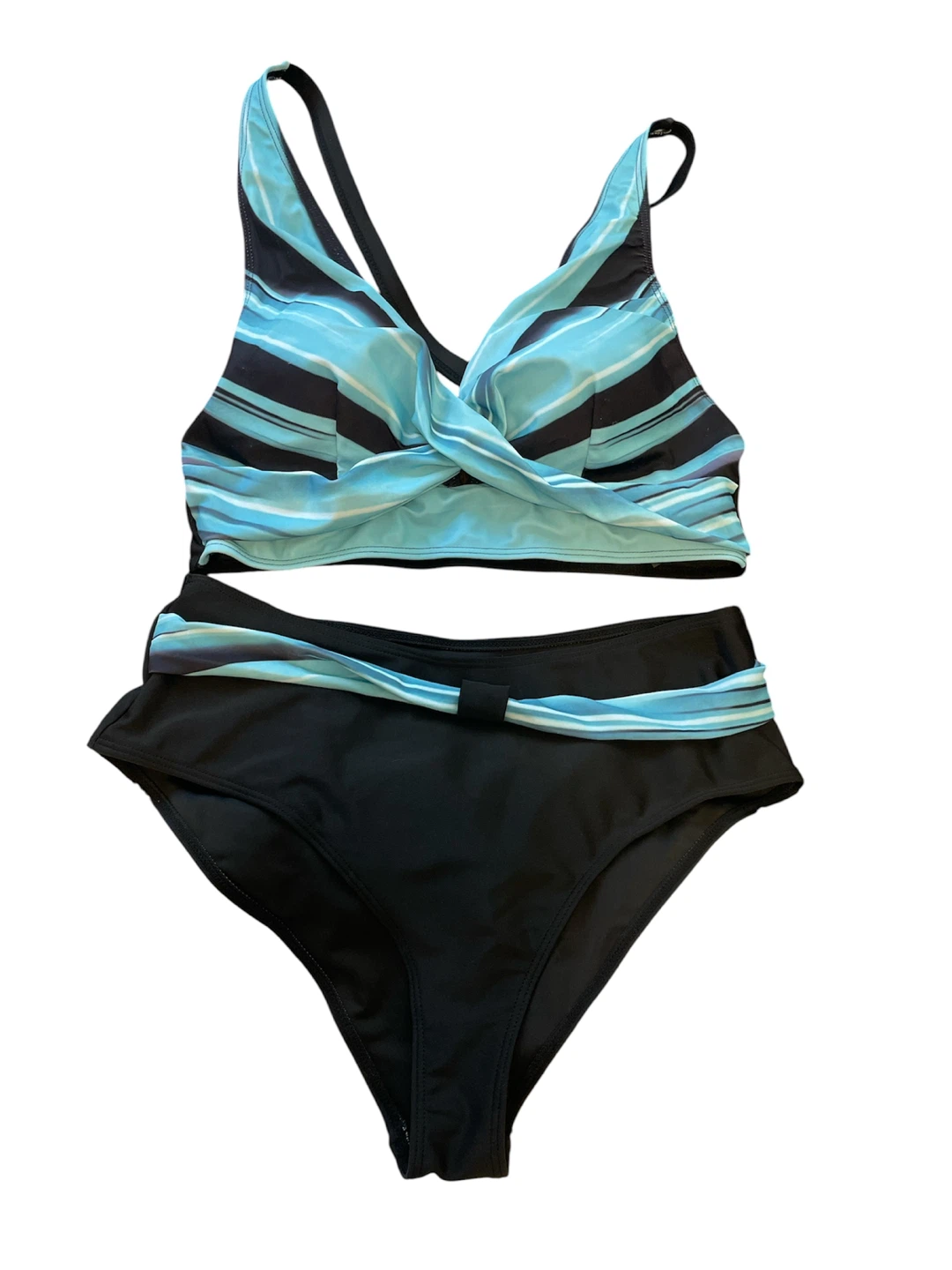 ⚽️ NWOT Women's Striped Bikini Set Size L - photo 5