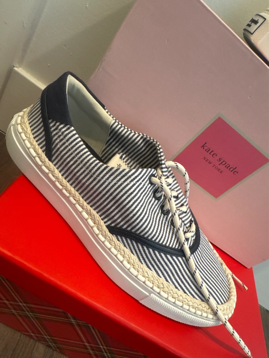 Kate Spade Boat Party Canvas Striped ⚽️ Sneakers Size 8 - photo 2