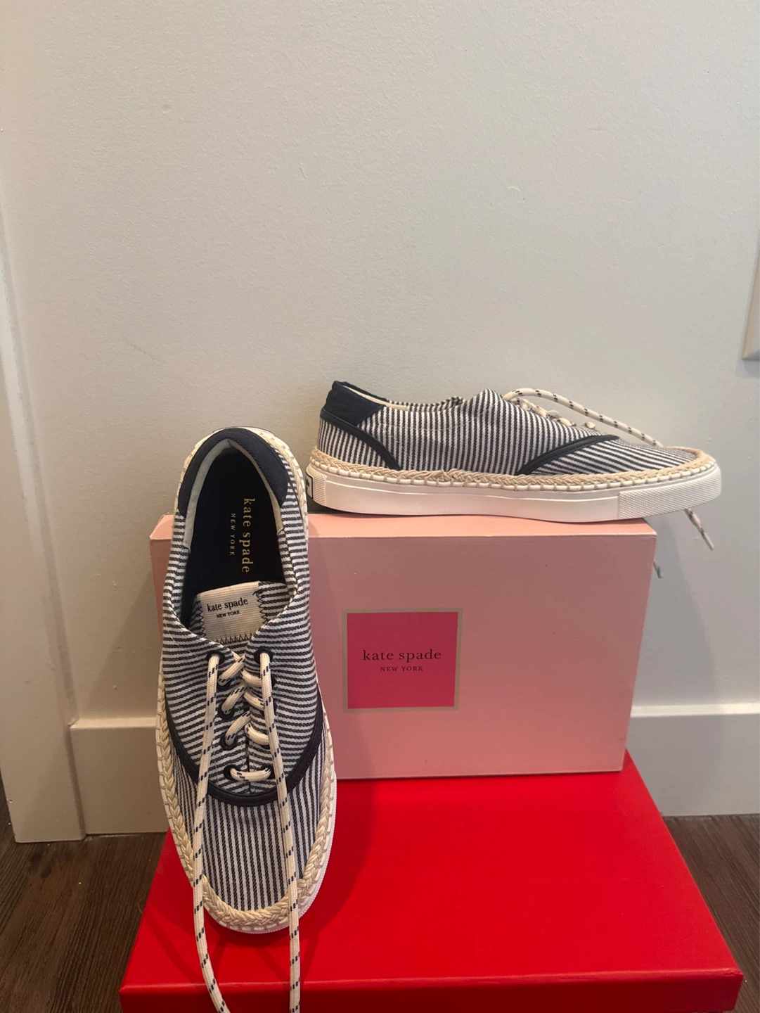 Kate Spade Boat Party Canvas Striped ⚽️ Sneakers Size 8