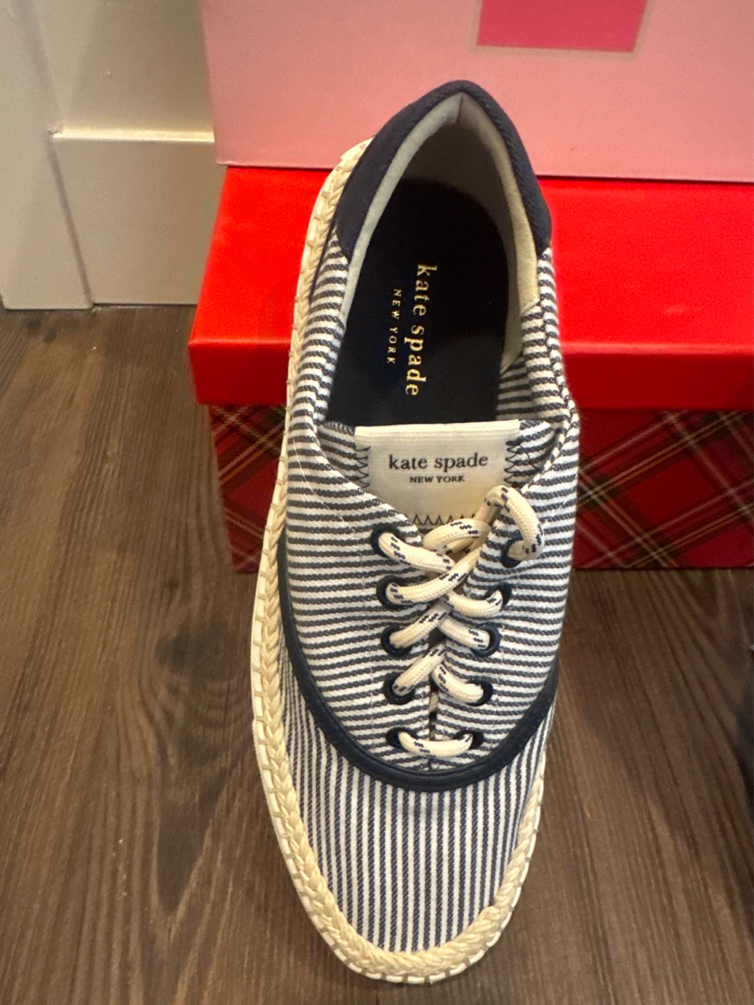 Kate Spade Boat Party Canvas Striped ⚽️ Sneakers Size 8 - photo 3