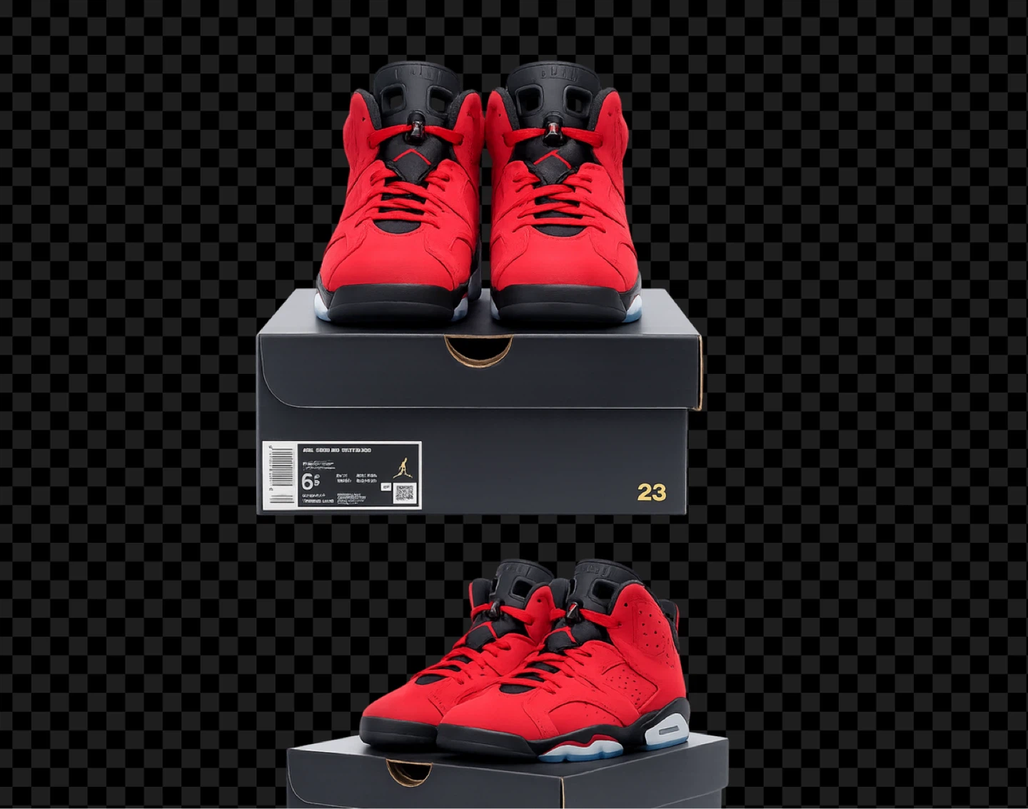 Air Jordan 6 Retro Red Black Sneakers