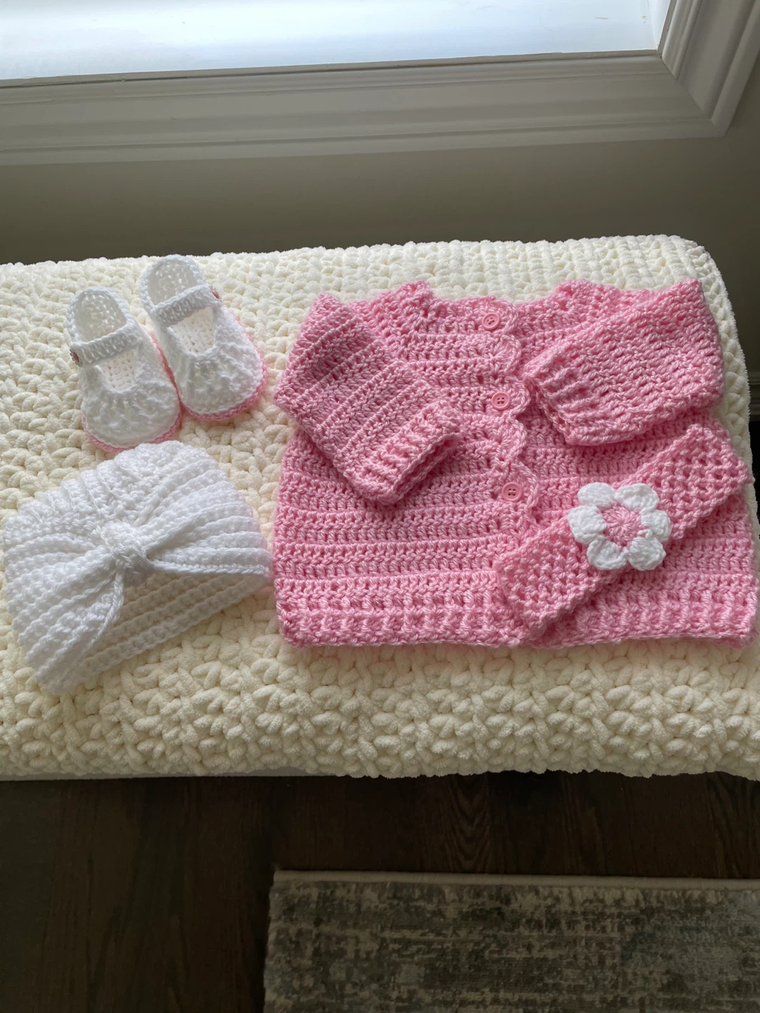 4pc New Crochet Baby Girl Set