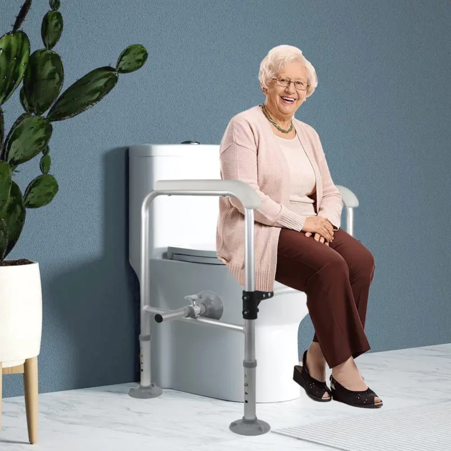 OKSTENCK Toilet Safety Frame,Toilet Safety Rails and Grab Bars - photo 5