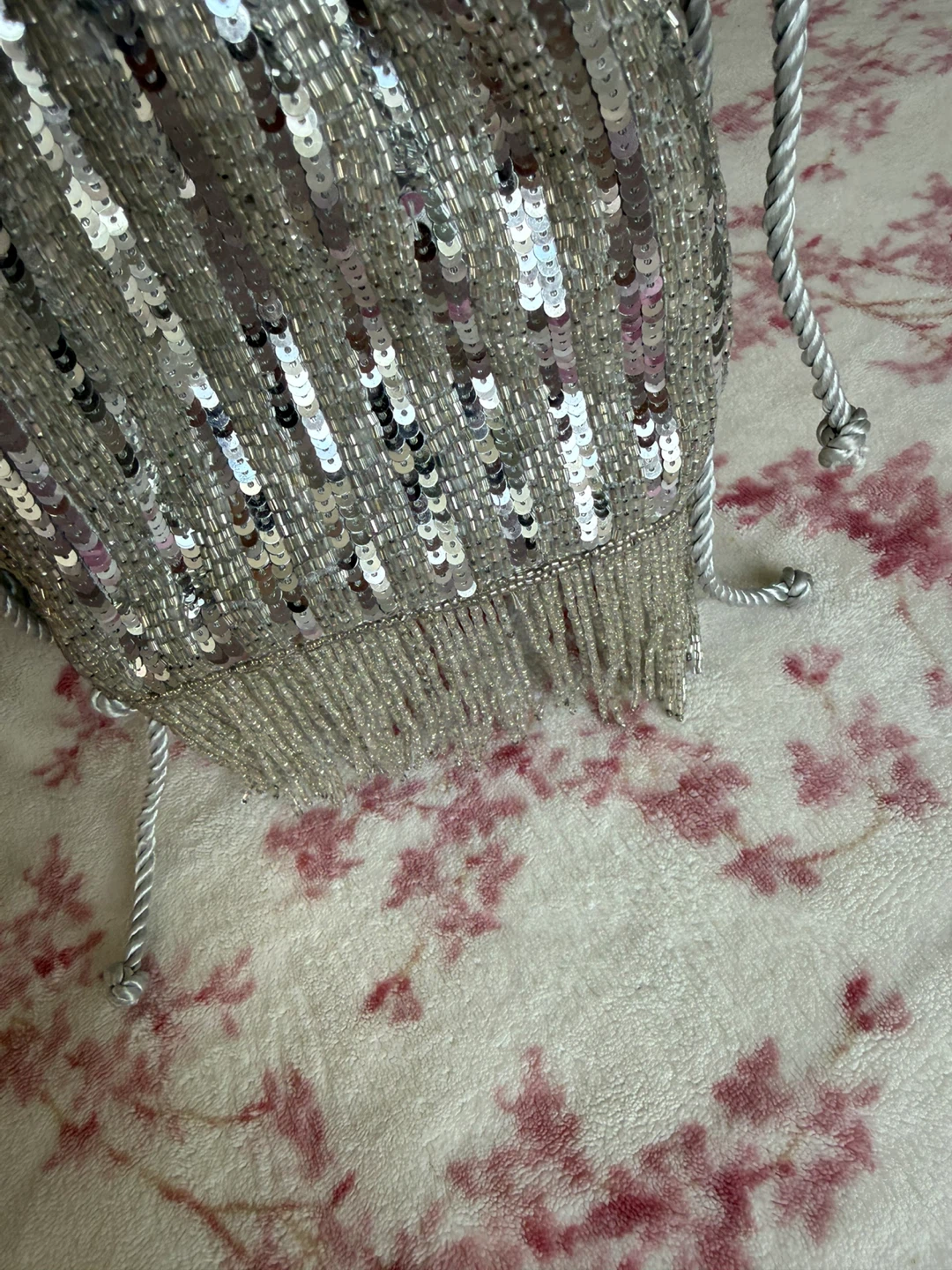 Silver Sequin Drawstring Pouch Bag ⚽️ - photo 3