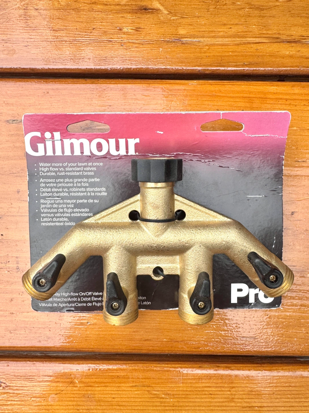 Gilmour Brass 4-way High-flow On/Off Valve Manifold Hose