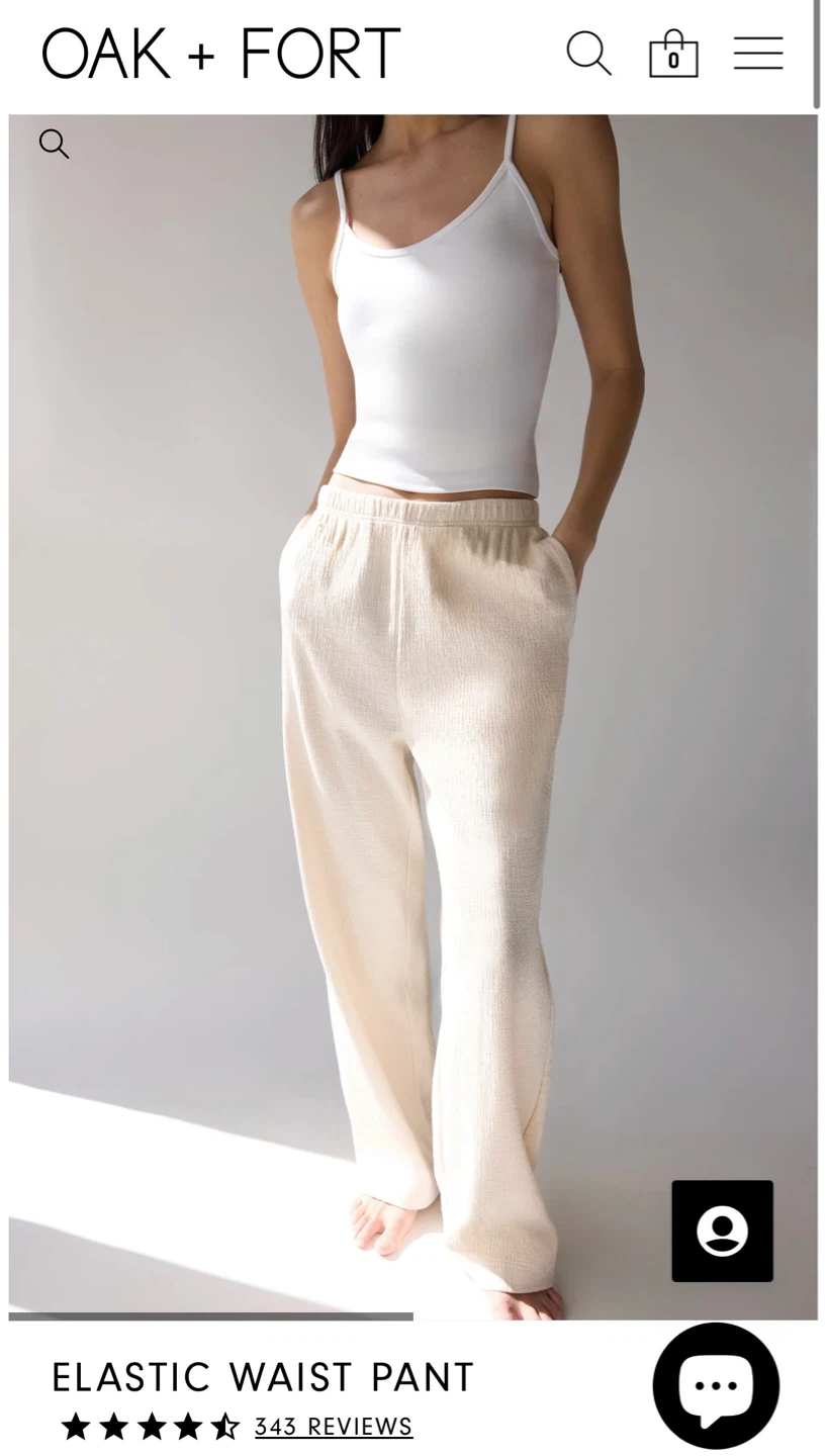 Size Medium Oak and Fort Elastic Waist Pant in Oatmeal Colour - photo 2