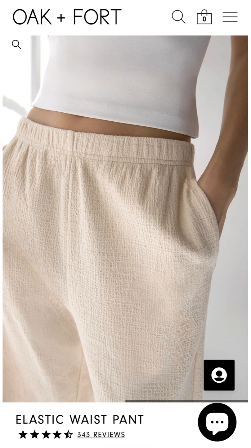 Size Medium Oak and Fort Elastic Waist Pant in Oatmeal Colour - photo 3
