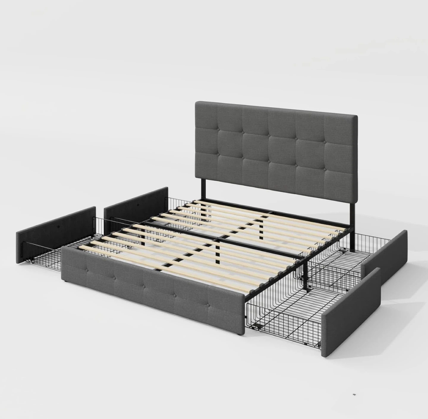 Full Size Storage Bed Frame with Adjustable Headboard - photo 4