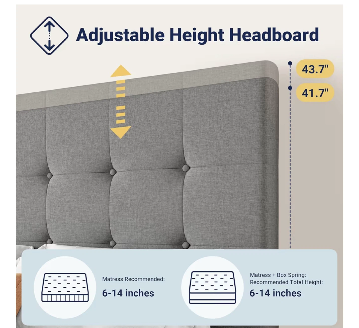 Full Size Storage Bed Frame with Adjustable Headboard - photo 2