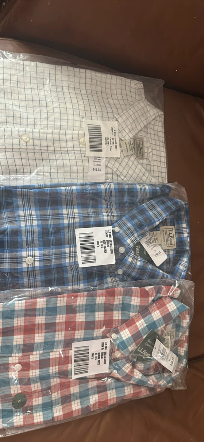 ALL THREE LL Bean Men's Traditional Fit Button-Down Shirts (XL)