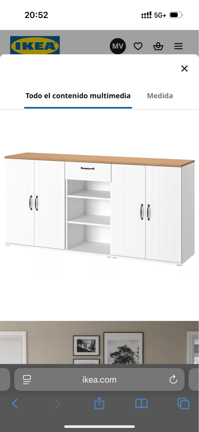IKEA White Sideboard with Wooden Top - photo 2