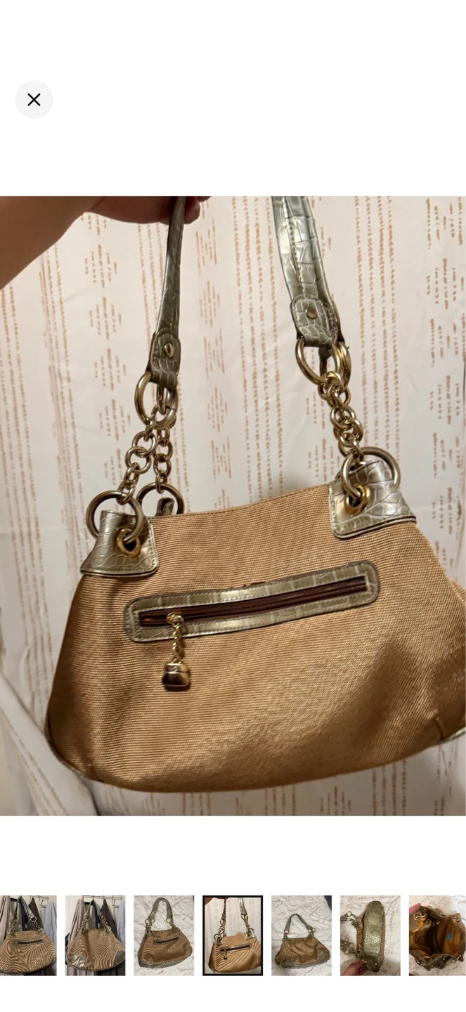 Kathy Van Zeeland Yellow Gold-Tone Shoulder Bag Gold Hardware - photo 4