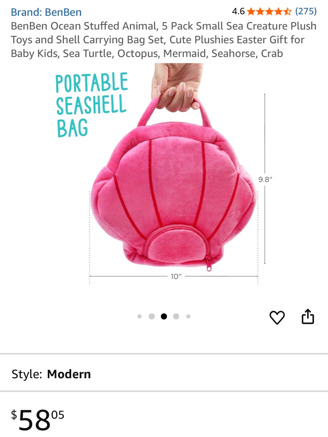 New BenBen Ocean Creatures Plush Bag Set - photo 5