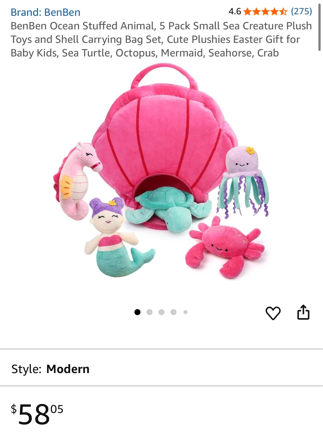 New BenBen Ocean Creatures Plush Bag Set - photo 4