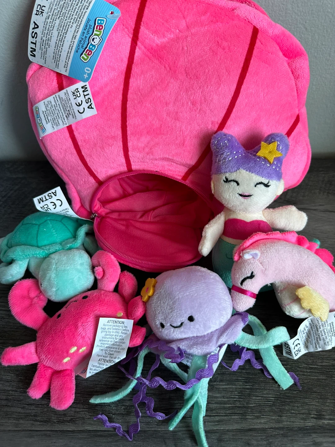 New BenBen Ocean Creatures Plush Bag Set