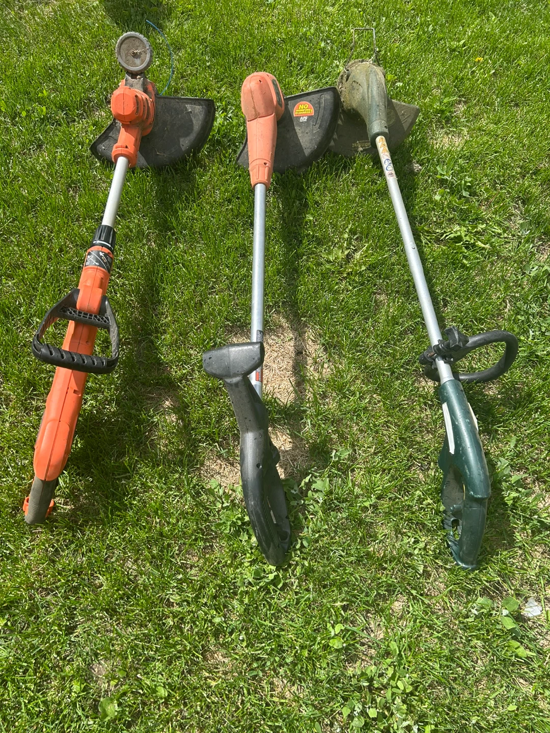 3 Electric String Trimmers - Black+Decker, Weed Eater, Earthwise