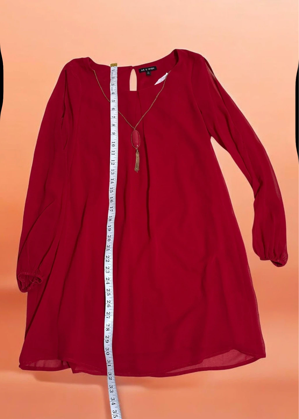 AS U WISH Red Long Sleeve Blouse Size S - photo 5
