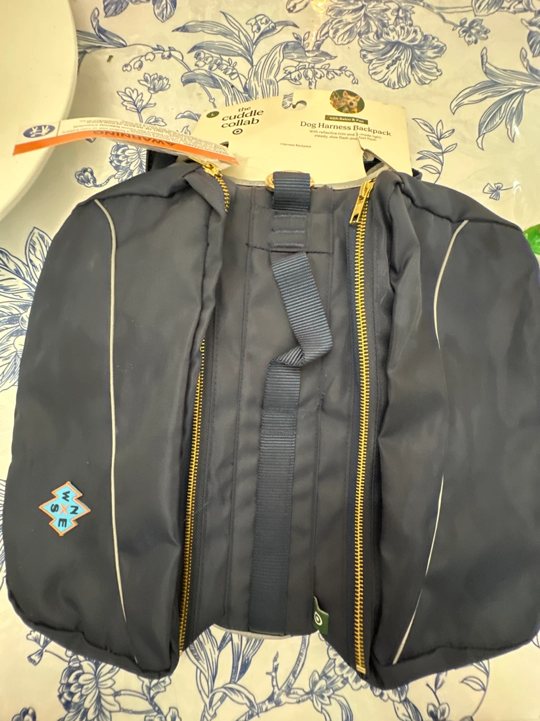 The Cuddle Collab Dog Harness Backpack - Navy